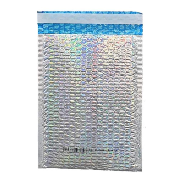 Bubble Padded Silver Hologram Protective Mailer Envelopes 10 Pack - D1 (180 x 260mm Internal) Bubble Padded Silver Hologram Protective Mailer Envelopes 10 Pack - D1 (180 x 260mm Internal)