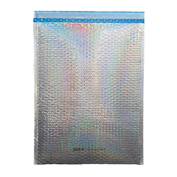Bubble Padded Silver Hologram Protective Mailer Envelopes 10 Pack - K7 (350 X 470mm Internal) Bubble Padded Silver Hologram Protective Mailer Envelopes 10 Pack - K7 (350 X 470mm Internal)