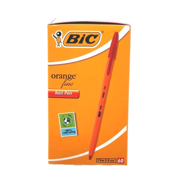 BIC Orange Fine Ballpoint Pen Red- Box of 60 BIC Orange Fine Ballpoint Pen Red- Box of 60