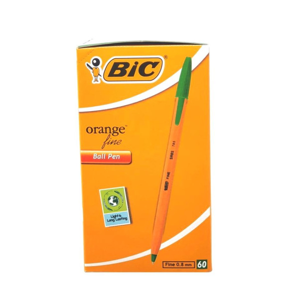 BIC Orange Fine Ballpoint Pen Green Box of 60 BIC Orange Fine Ballpoint Pen Green Box of 60