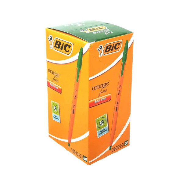 BIC Orange Fine Ballpoint Pen Green Box of 60 BIC Orange Fine Ballpoint Pen Green Box of 60