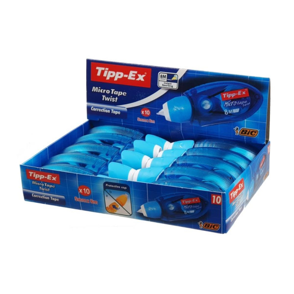 TIPP-EX Micro Tape Twist Correction Tape 8m - Pack of 10 TIPP-EX Micro Tape Twist Correction Tape 8m - Pack of 10