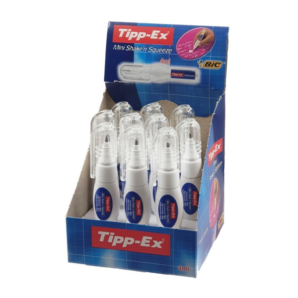 TIPP-EX Mini Shake and Squeeze Correction Pens 4ml - Pack of 10
