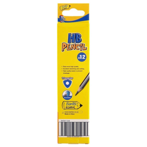 BANTEX at SCHOOL Pencil HB Triangular - 12 Pack