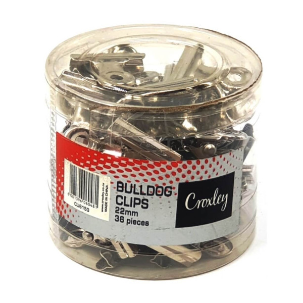 CROXLEY Bulldog Clips 22mm - Tub 32 CROXLEY Bulldog Clips 22mm - Tub 32
