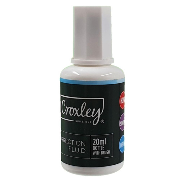 CROXLEY Correction Fluid Bottle with Brush - 20ml CROXLEY Correction Fluid Bottle with Brush - 20ml