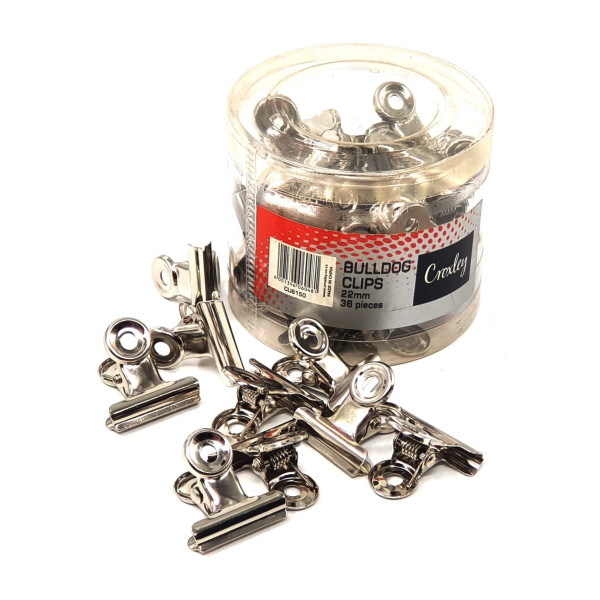 CROXLEY Bulldog Clips 22mm - Tub 32 CROXLEY Bulldog Clips 22mm - Tub 32
