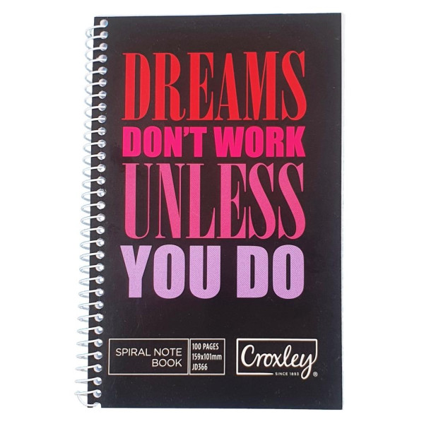 CROXLEY 159X101mm Note Book JD366 Side Wirebound (100 Page)