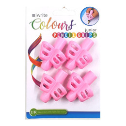 IWRITE Junior Pencil Grips Pink, ergonomic design, comfortable grip, pencil grips, pink color