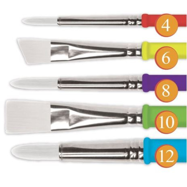 IWRITE Paint Brush Assorted Sizes 4,6,8,10 & 12