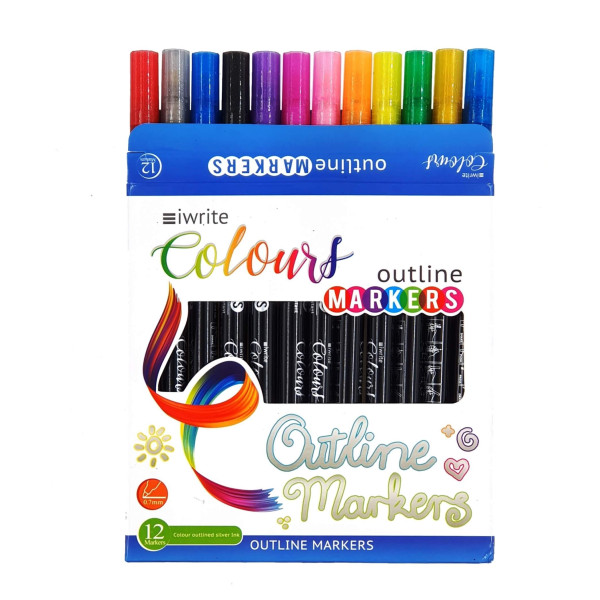 IWRITE Colours Outline Markers - 12 Pack IWRITE Colours Outline Markers - 12 Pack