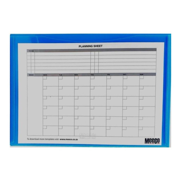 MEECO A4 Executive Carry Folder with Magnetic Closure - Blue