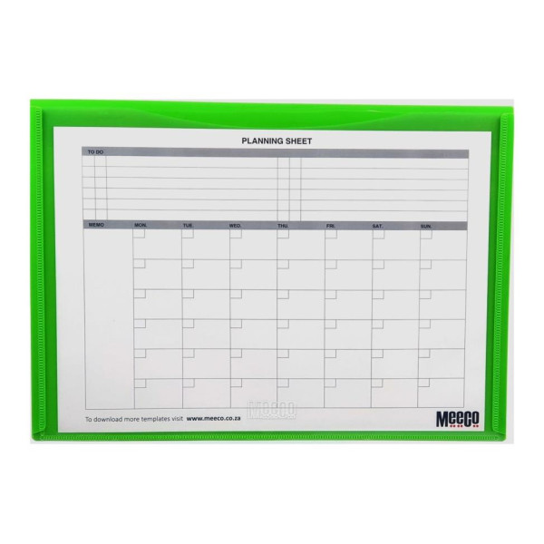 MEECO A4 Executive Carry Folder with Magnetic Closure - Green