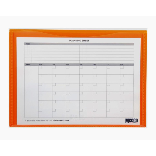 MEECO A4 Executive Carry Folder with Magnetic Closure - Orange