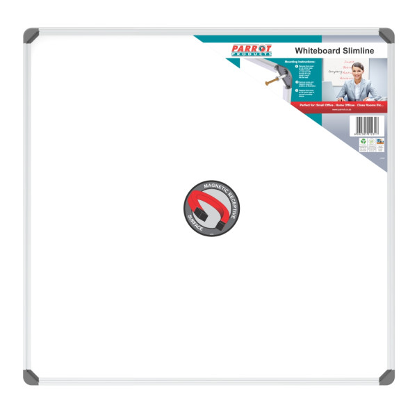 Parrot Slimline Magnetic Whiteboard 900x900mm Parrot BD1128 Slimline Magnetic Whiteboard 900x900mm