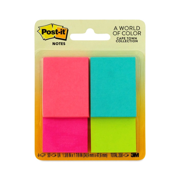 POST-IT Notes 38 x 50 Cape Town Colours - 4 Pads POST-IT Notes 38 x 50 Cape Town Colours - 4 Pads