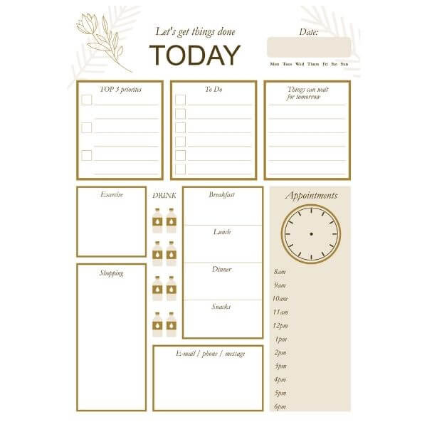 RBE - A5 Lets Get Things Done Today - Planner