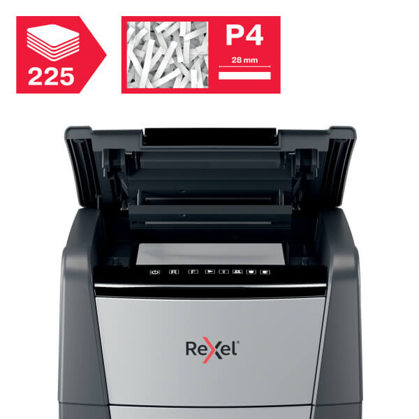 Rexel Optimum AutoFeed+ 225X Shredder Rexel Optimum AutoFeed+ 225X Automatic 225 Sheet Cross Cut Shredder