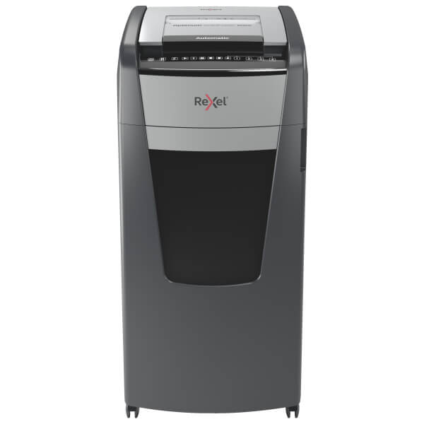 Rexel Optimum AutoFeed+ 600X Shredder – Front View Front view of Rexel Optimum AutoFeed+ 600X Automatic 600 Sheet Cross Cut Shredder