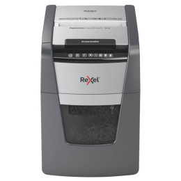 Front view of Rexel Optimum AutoFeed+ 90X Automatic 90 Sheet Cross Cut Shredder