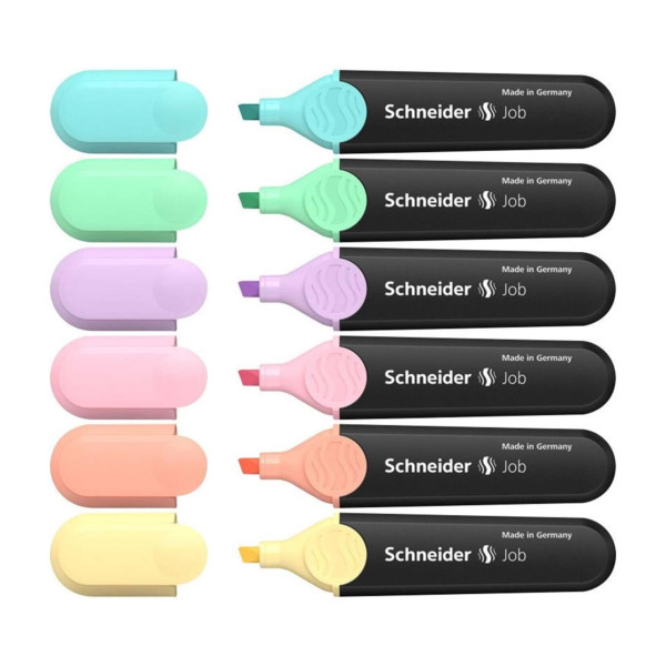 SCHNEIDER - Job Pastel Highlighter Case - Pack of 6