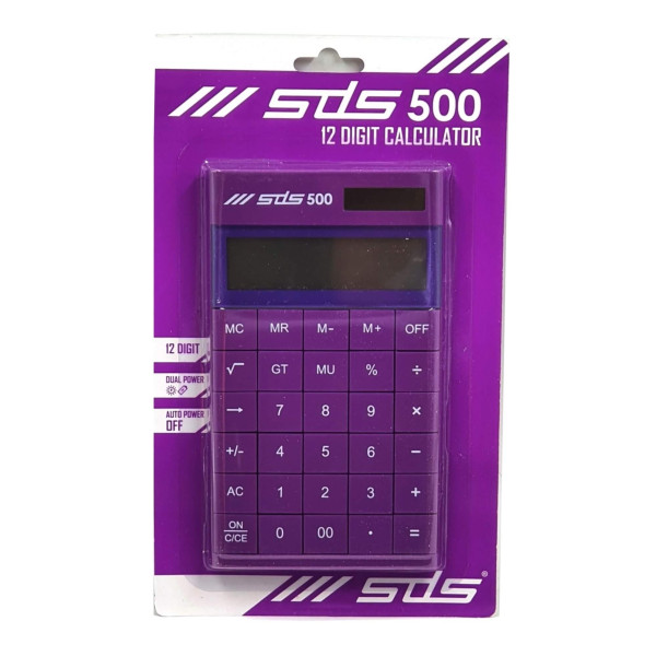 SDS 500 Desktop Calculator 12-Digit  - Purple