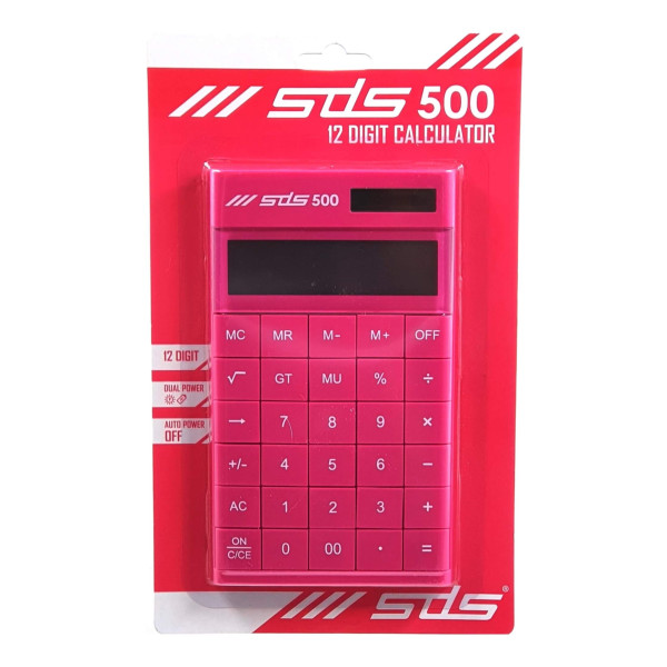 SDS 500 Desktop Calculator 12-Digit - Pink SDS 500 Desktop Calculator 12-Digit - Pink