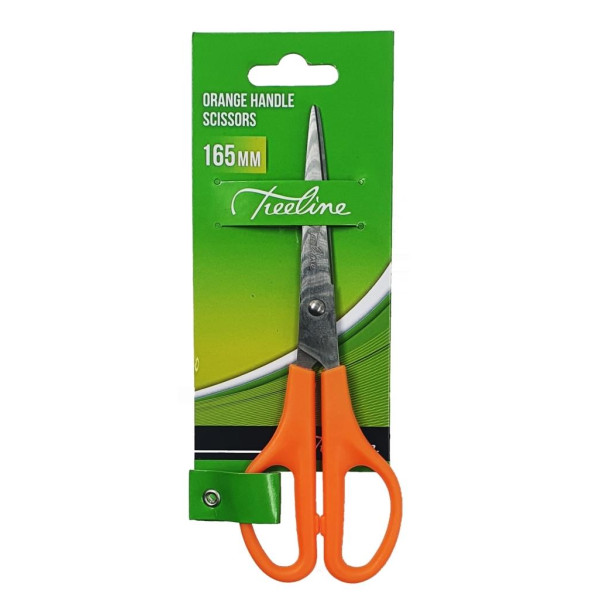 TREELINE Orange Handle Scissor 165mm
