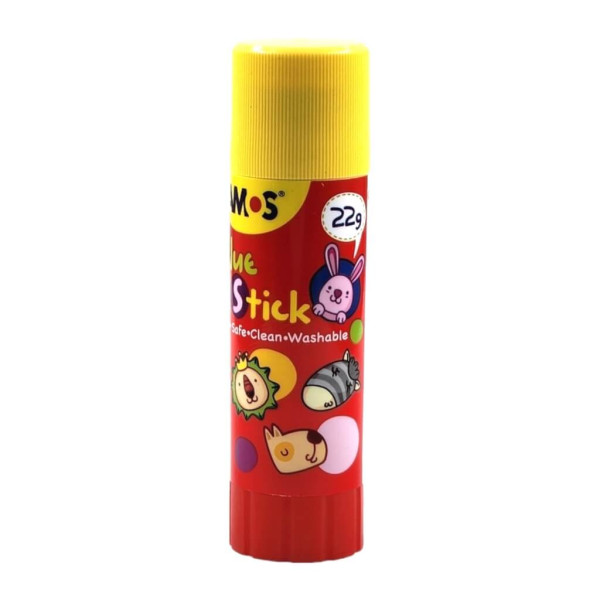 Front view of AMOS Glue Stick 22g non-toxic washable school glue