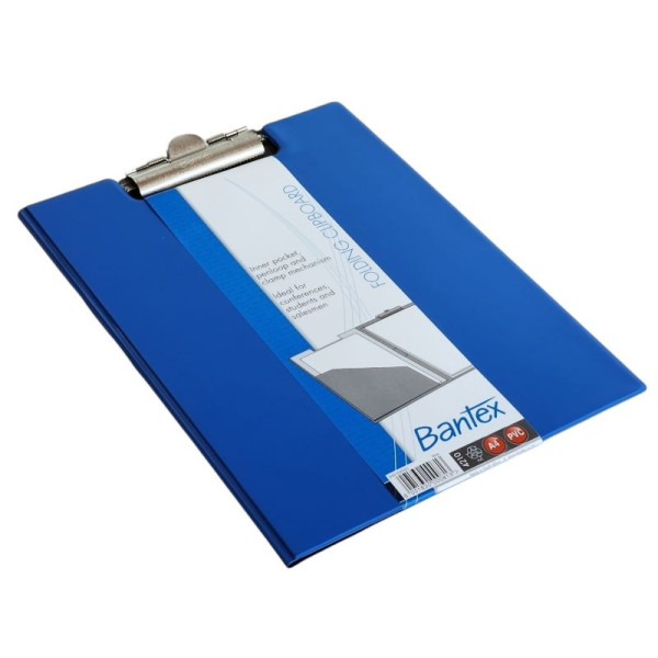 Bantex A4 PVC Folding Clipboard Blue - Product Image Product Image of Bantex A4 PVC Folding Clipboard Blue