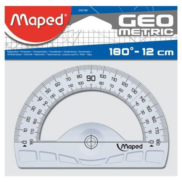 MAPED 180 Protractor 12cm GEO Metric MAPED 180 Protractor 12cm GEO Metric