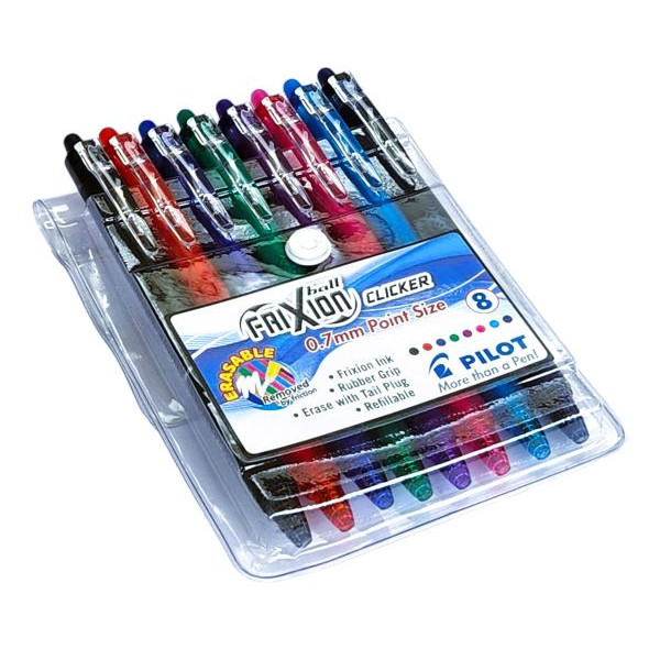 PILOT FriXion Clicker Erasable Roller Ball Pen 0.7mm - Wallet of 6 + 2 PILOT FriXion Clicker Erasable Roller Ball Pen 0.7mm - Wallet of 6 + 2