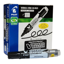 Pilot V Board Master Bullet Point Black Markers Refillable Box of 12