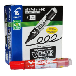 Pilot V Board Master Bullet Point Red Markers Refillable Box of 12
