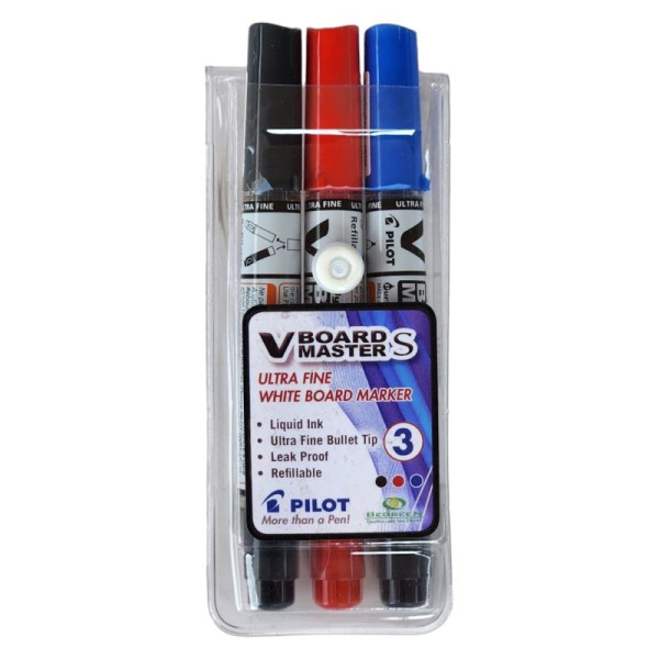 PILOT V BOARD MASTER SLIM ULTRA FINE WHITEBOARD MARKERS Wallet 3 PILOT V BOARD MASTER SLIM ULTRA FINE WHITEBOARD MARKERS Wallet 3