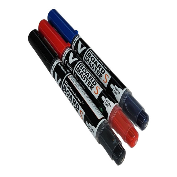 PILOT V Board Master Slim Extra Fine Whiteboard Markers - Wallet 3 PILOT V Board Master Slim Extra Fine Whiteboard Markers - Wallet 3