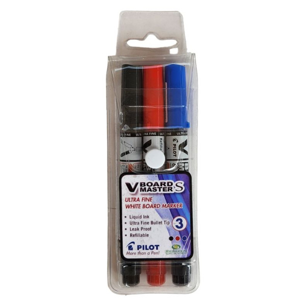 PILOT V BOARD MASTER SLIM ULTRA FINE WHITEBOARD MARKERS Wallet 3 PILOT V BOARD MASTER SLIM ULTRA FINE WHITEBOARD MARKERS Wallet 3
