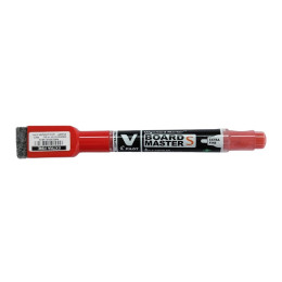 PILOT V Board Master Slim Extra Fine Whiteboard Marker with Eraser and Magnet - RED