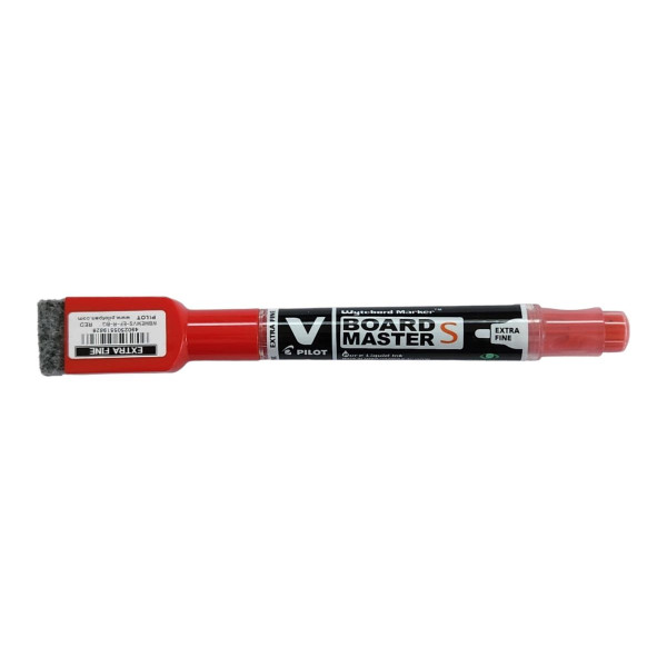 PILOT V Board Master Slim Extra Fine Whiteboard Marker with Eraser and Magnet - RED PILOT V Board Master Slim Extra Fine Whiteboard Marker with Eraser and Magnet - RED