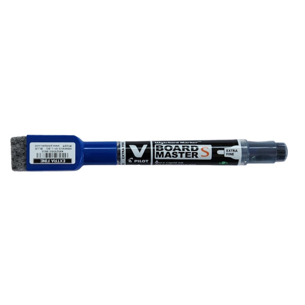 PILOT V Board Master Slim Extra Fine Whiteboard Marker with Eraser and Magnet - BLUE PILOT V Board Master Slim Extra Fine Whiteboard Marker with Eraser and Magnet - BLUE