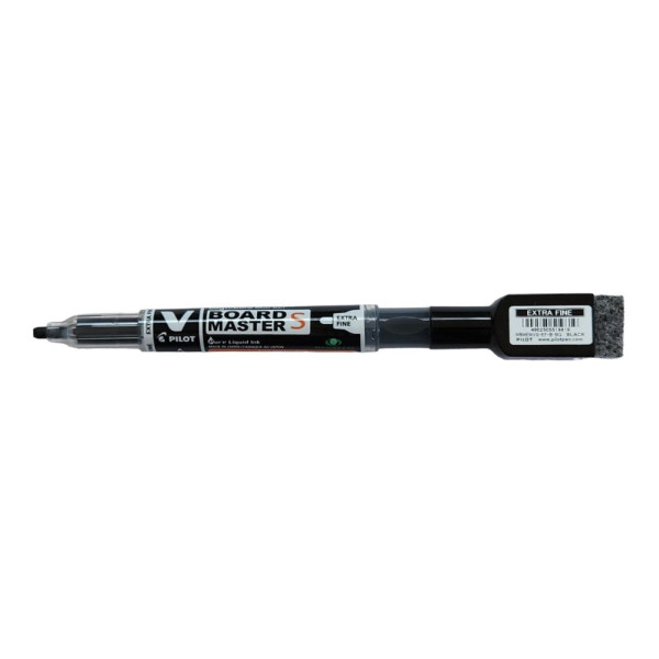 PILOT V Board Master Slim Extra Fine Whiteboard Marker with Eraser and Magnet - BLACK PILOT V Board Master Slim Extra Fine Whiteboard Marker with Eraser and Magnet - BLACK