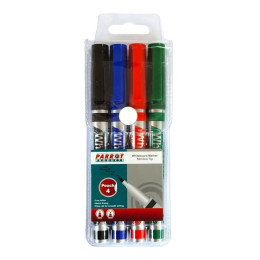 PARROT Whiteboard Markers Slimline - Wallet of 4 Assorted Colours