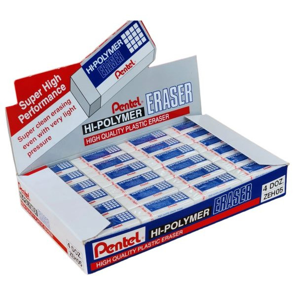 PENTEL Hi-Polymer Eraser - Small - Box of 48 PENTEL Hi-Polymer Eraser - Small - Box of 48