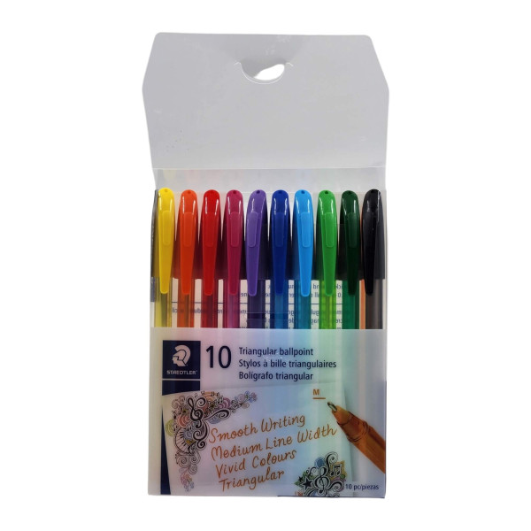 Staedtler Triangular Ballpoint Pens Wallet 10