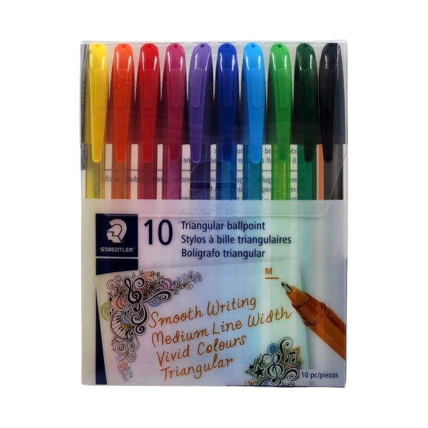 Staedtler Triangular Ballpoint Pens Wallet 10