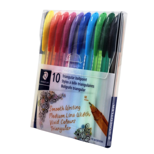 Staedtler Triangular Ballpoint Pens Wallet 10