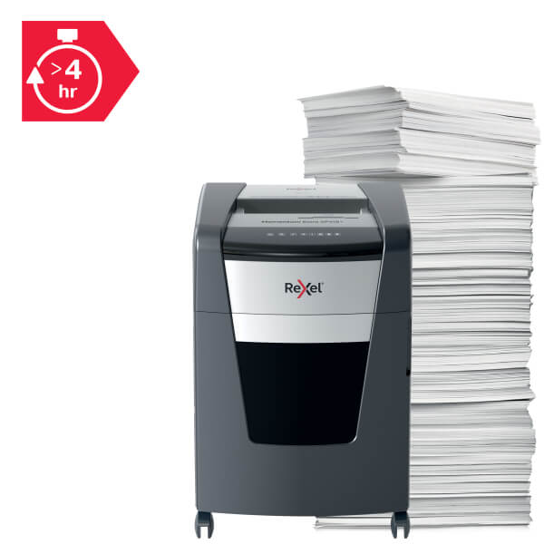 REXEL Momentum XP418+ Shredder – Front View Front view of REXEL Momentum Extra XP418+ 18 Sheet Cross Cut Shredder