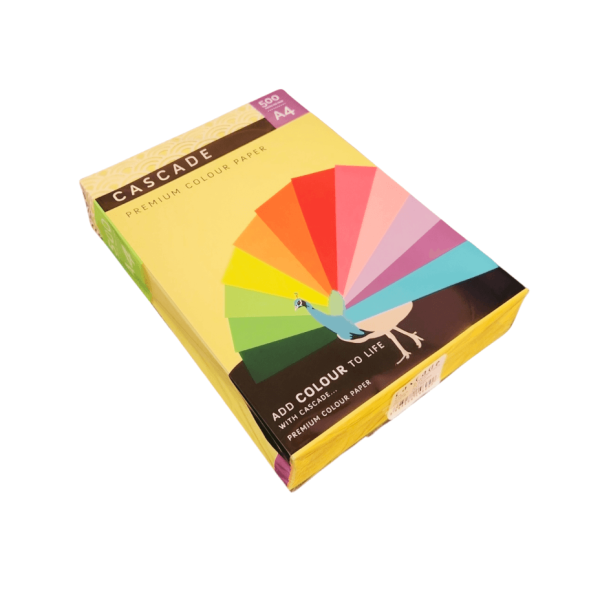 CASCADE A4 YELLOW Colour Paper 80gsm - Ream of 500 Sheets