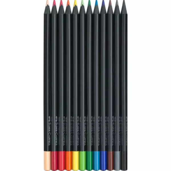 Faber-Castell Black Edition Colour Pencils Pack of 12 shown in front packaging view