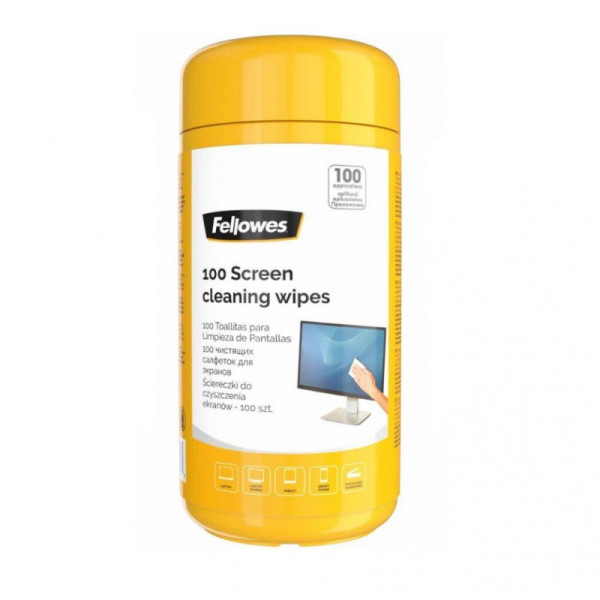 FELLOWES Screen Cleaning Wipes Tub - 100pcs